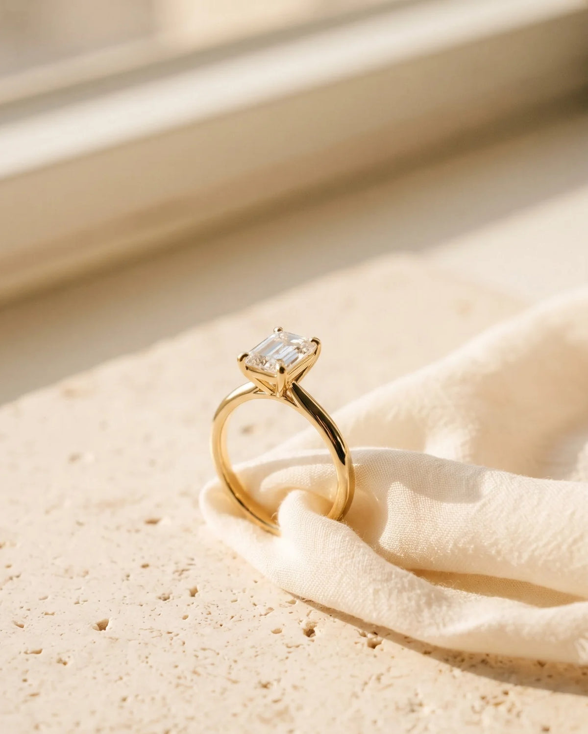Solstice Emerald Solitaire Ring