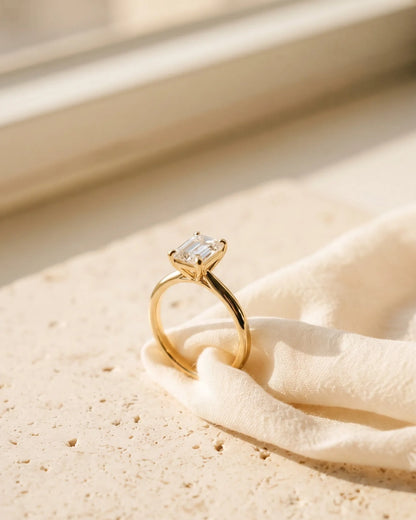 Solstice Emerald Solitaire Ring