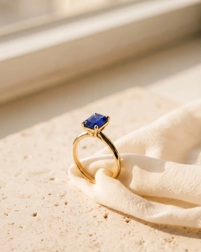 Solstice Emerald Solitaire Ring