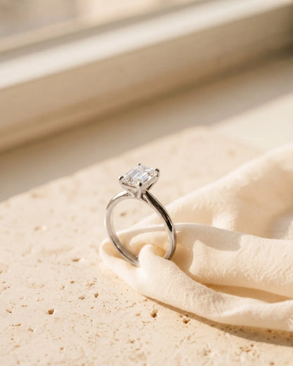 Solstice Emerald Solitaire Ring